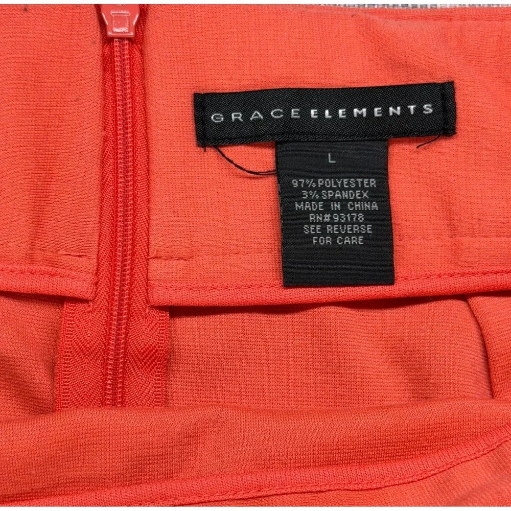 Grace‎ Elements Womens Tangerine Pencil Skirt Size Large Knee Length Stretch